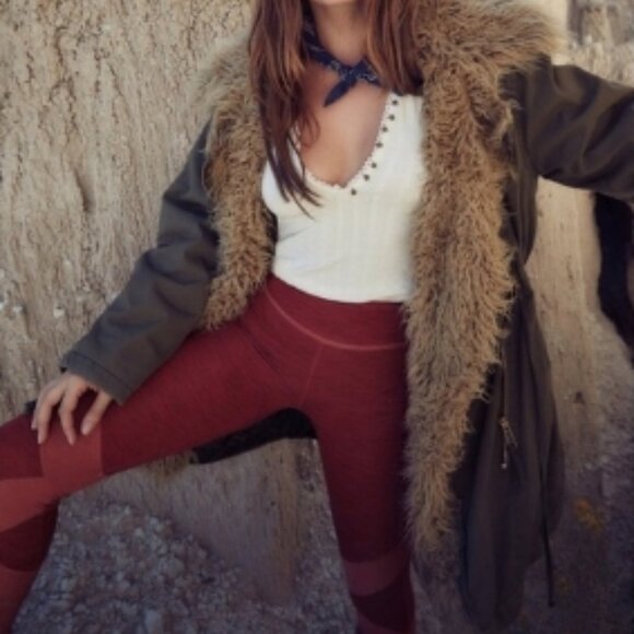 Free People Jackets & Blazers - FREE PEOPLE Extreme Moto Fur Lined Parka Coat in Size S
